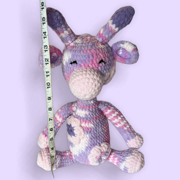 Handmade Crochet Flower Giraffe Plushie Large Handcrafted Stuffed Animal - Picture 7 of 9